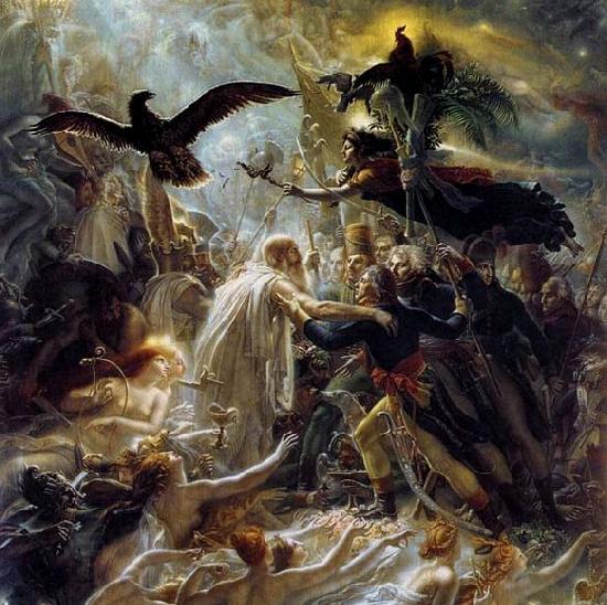 Girodet-Trioson, Anne-Louis Ossian Receiving the Ghosts of French Heroes oil painting picture
